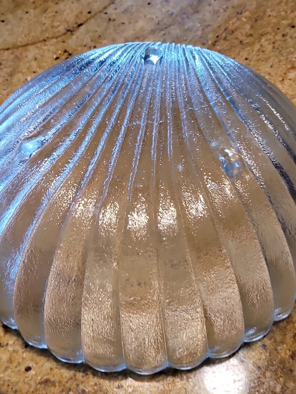 VTG Anchor Hooking Clear Glass Clam Shell Deep Round 11